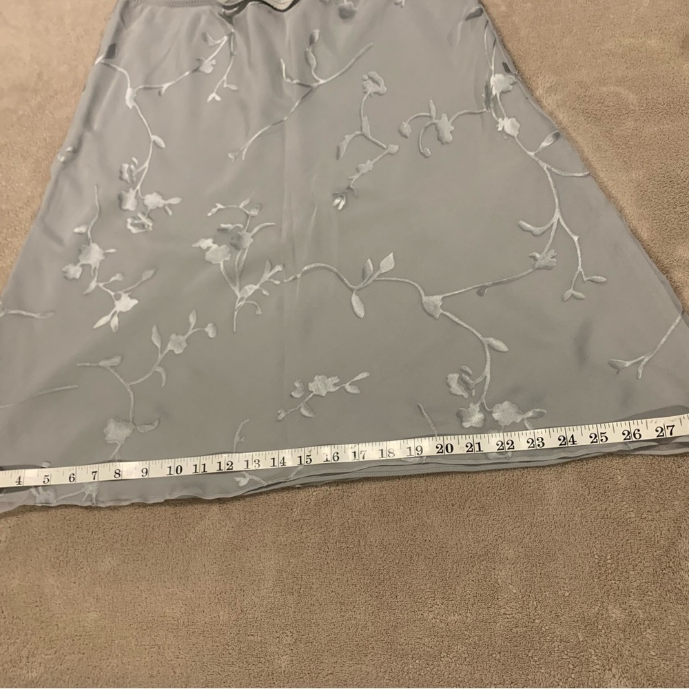Blushe Impressions Silk/Rayon A-Line Flounce Skirt - Size 10 - Silver - EUC - Picture 5 of 10